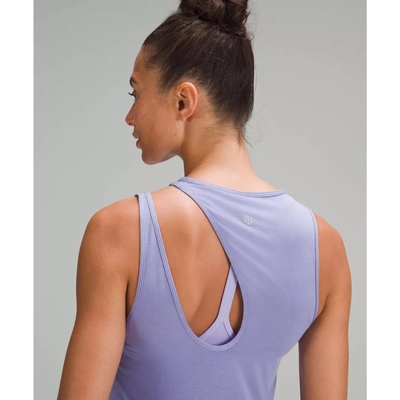 NWT Lululemon Shoulder Cut Out Yoga Tank Top Size 12 Dark Lavender - Picture 4 of 9